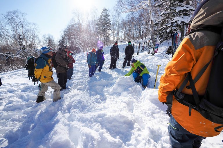 Paddle Club Hokkaido avalanche safety training course at Teine Ski Area
