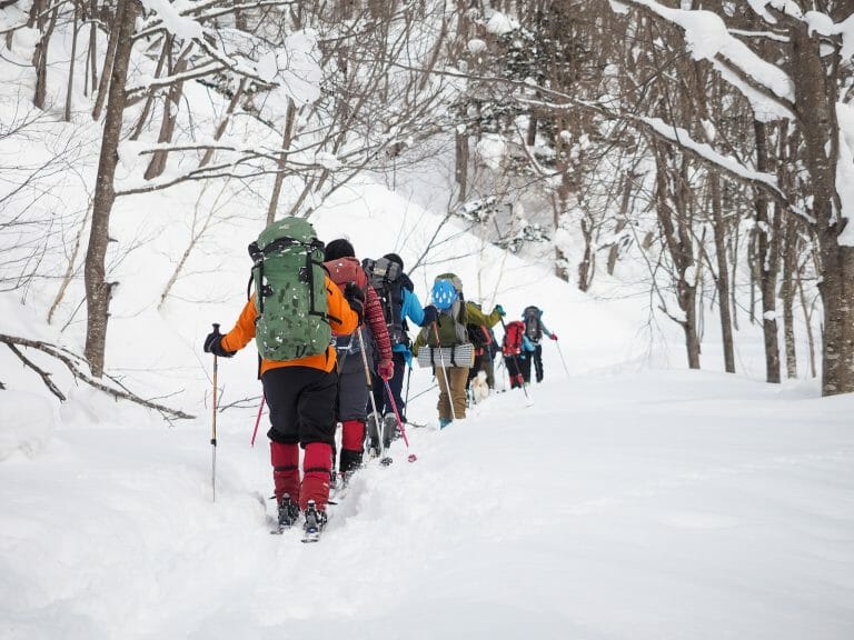 Okuteine Hut backcountry ski touring in Hokkaido, Japan