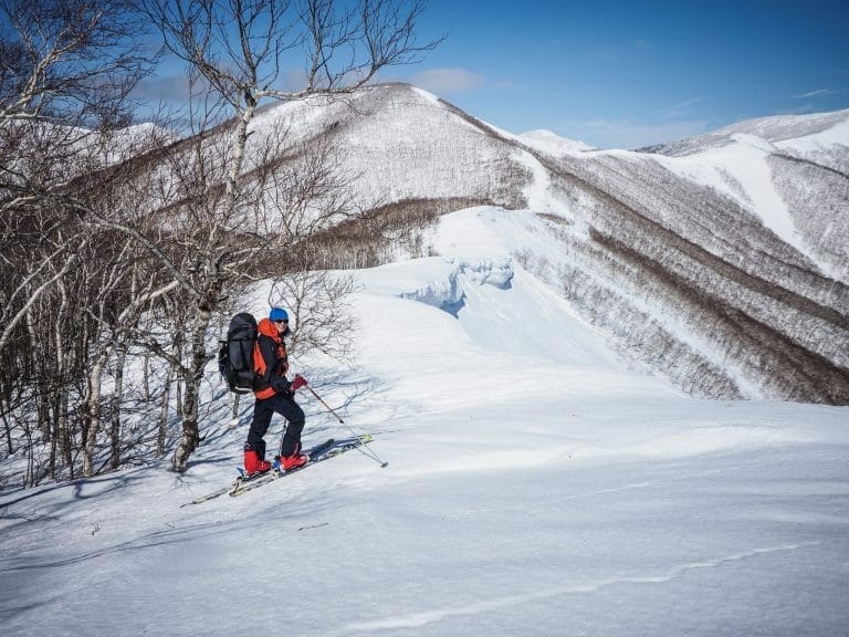 Mt. Sahoro ski touring in Hokkaido, Japan