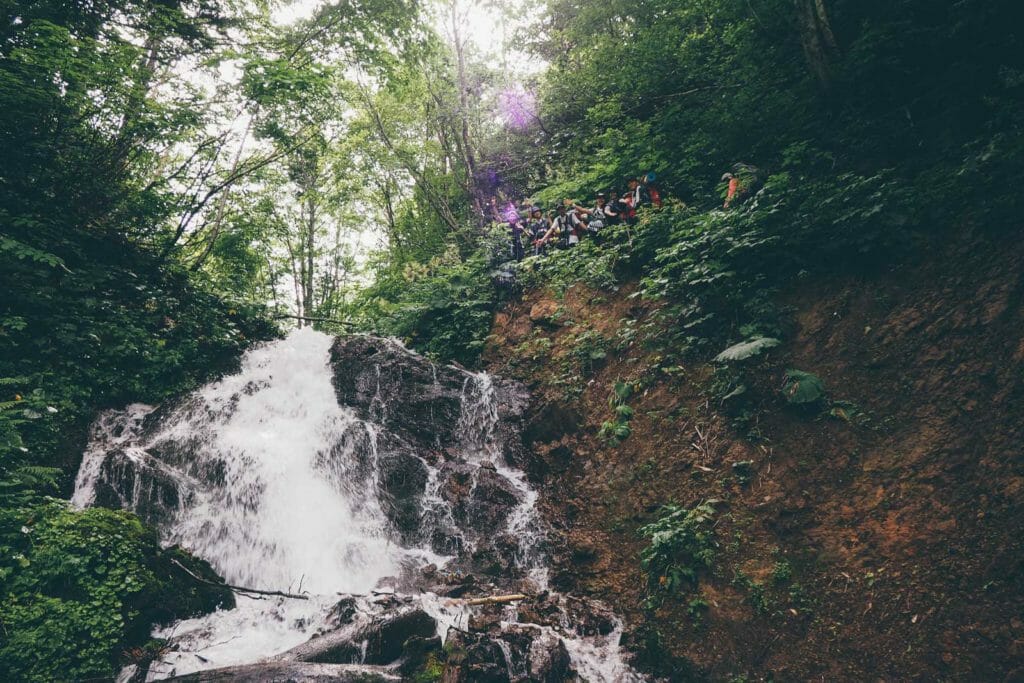 Waterfall on the Mt. Soranuma hiking trail (Hokkaido, Japan)