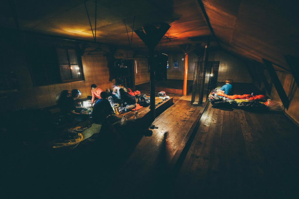 Sleeping quarters at the Bankei Sanson Hut on the Mt. Soranuma trail (Hokkaido, Japan)