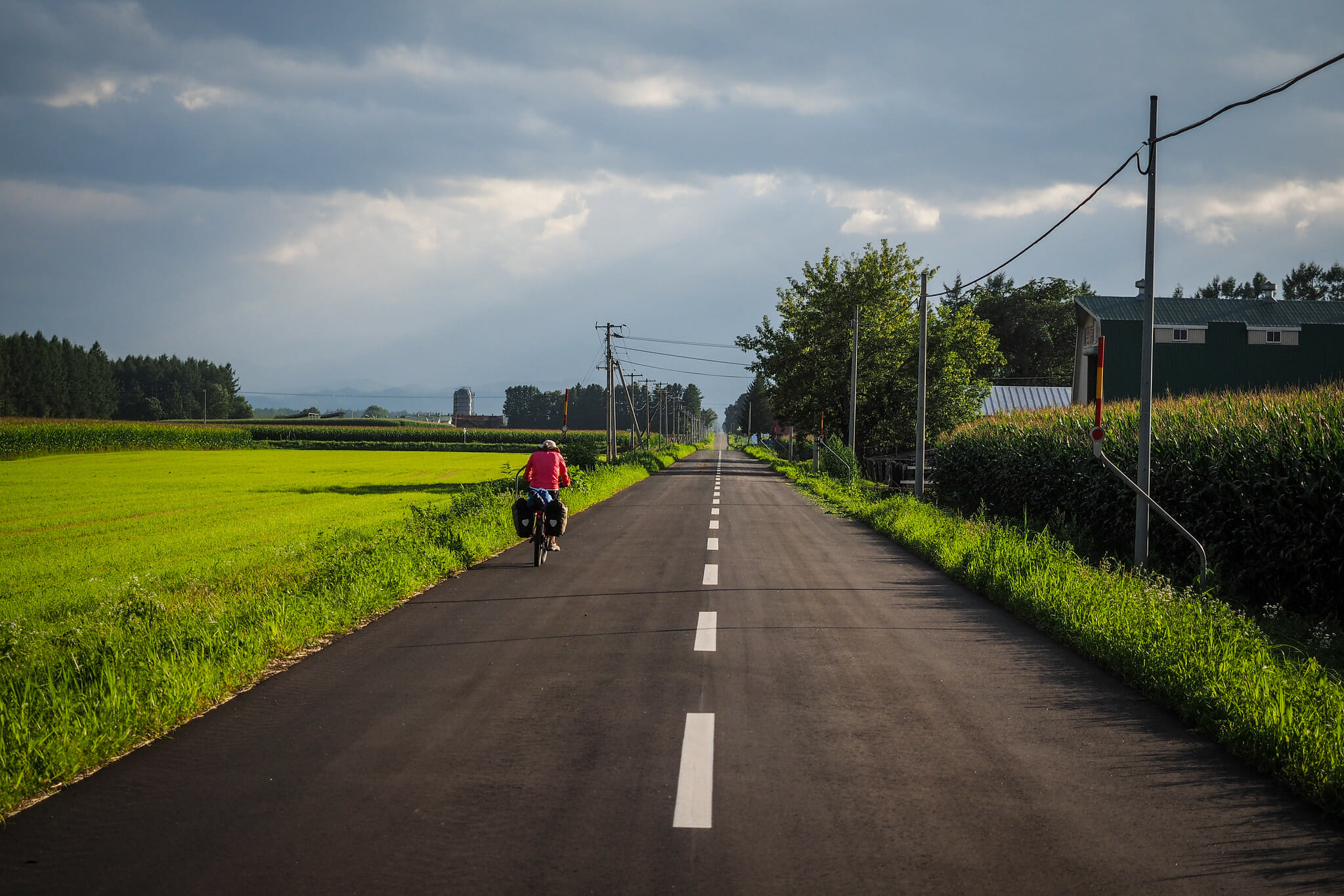 Cycling across the Tokachi Plains (Hokkaido, Japan)