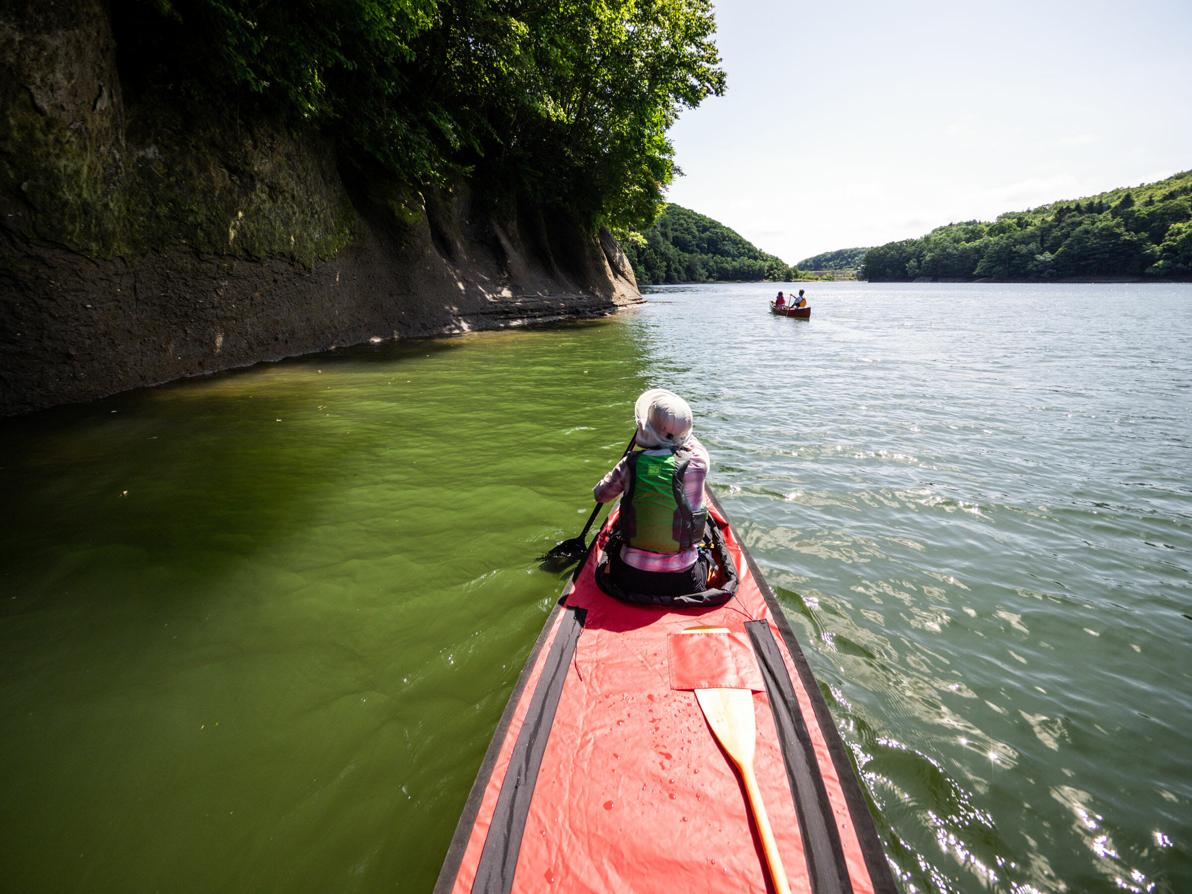 Canoeing on Lake Eniwa (Hokkaido, Japan)