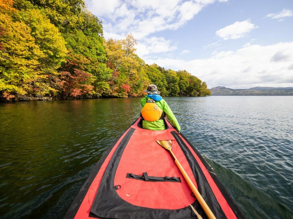 Canoeing Wakoto Peninsual on Lake Kushiro (Hokkaido, Japan)